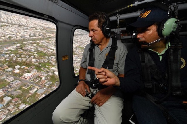 Governor Cuomo witnessed damage during a helicopter tour over Puerto Rico. (Image via Twitter/@NYGovCuomo)