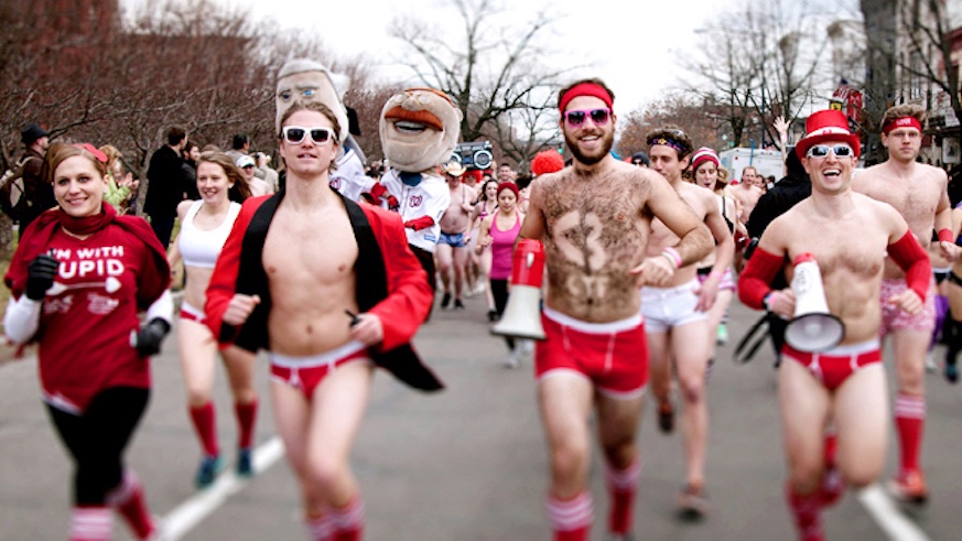 Let it (almost all) hang out at Cupid's Undie Run. Credit: Mollie Kendall Photography