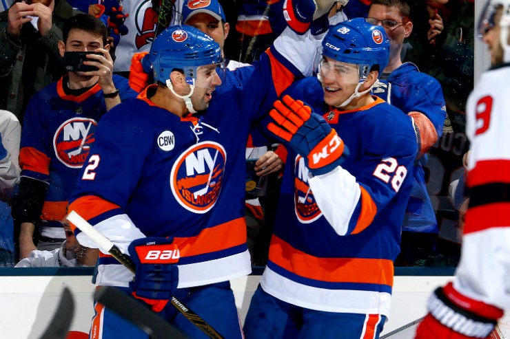 Michael Dal Colle picked up his first NHL goal in an Islanders 4-1 win over the Devils. (Photo: Getty Images)
