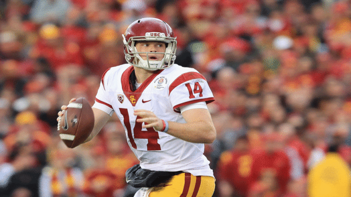 USC quarterback Sam Darnold drops back to pass during the 2017 Rose Bowl. (Photo: Getty Images)