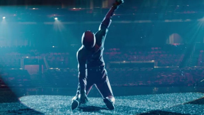 Celine Dion does the belting, Deadpool does the dancing in the music video for Ashes.