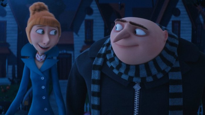 Gru and Lucy smiling at each other