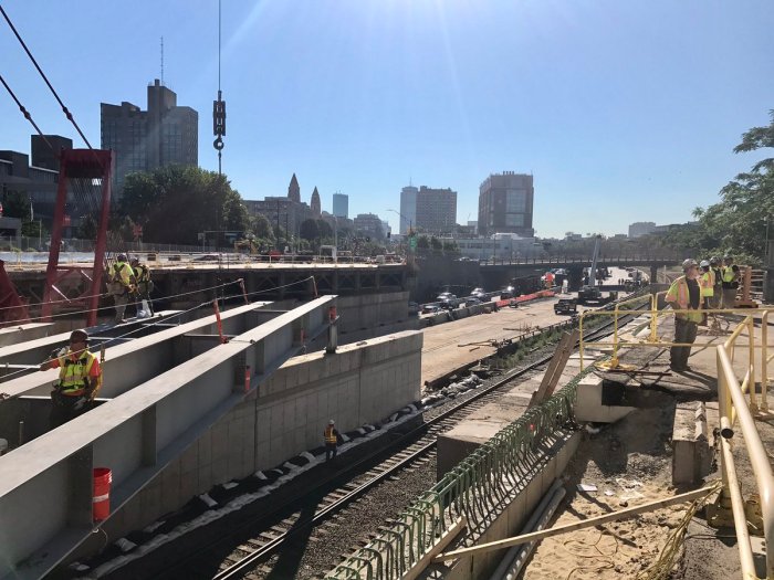 A view of the Commonwealth Avenue Bridge Project