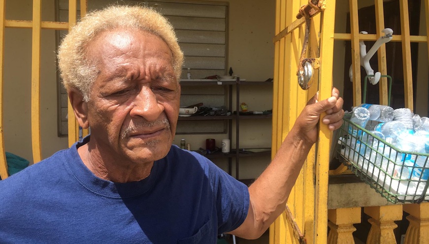 Don Fermín Pérez has been living without electricity for one year since Hurricane Maria struck. Photo: Jose Encarnación