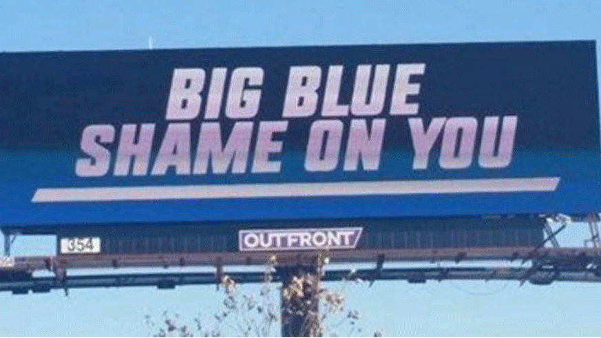 Billboard near MetLife Stadium rips Giants