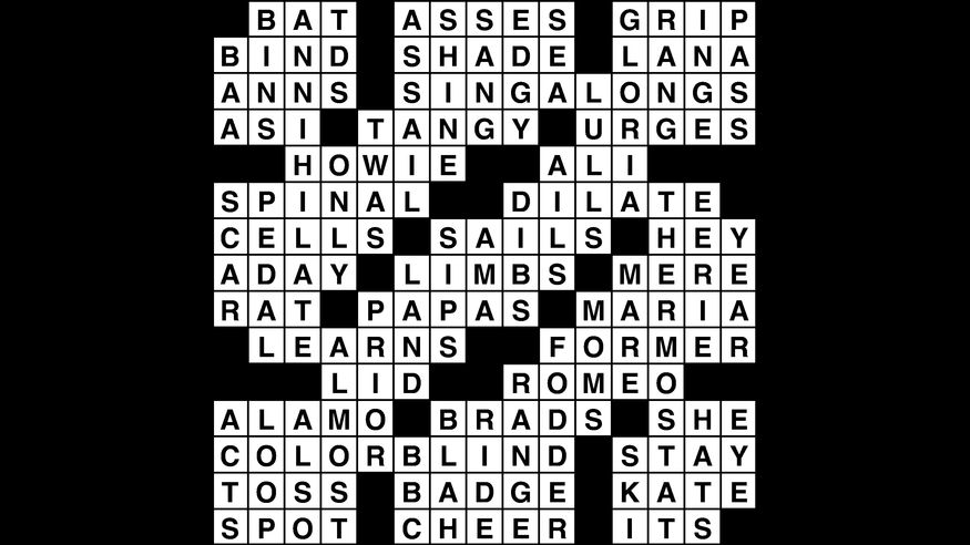 Crossword puzzle, Wander Words answers: March 1, 2019