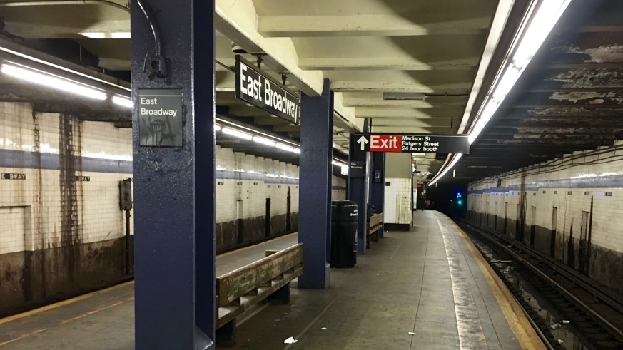 A man was fatally struck at the East Broadway F train station Tuesday.