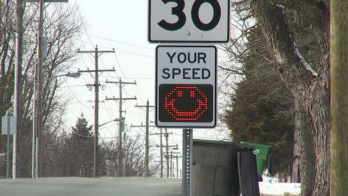 Emoji speed signs in Indiana