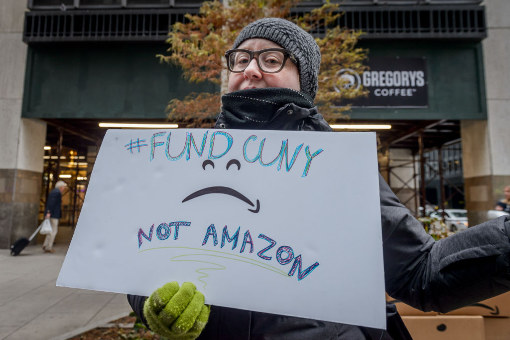amazon protest | keep cuny out of amazon | amazon hq2 queens