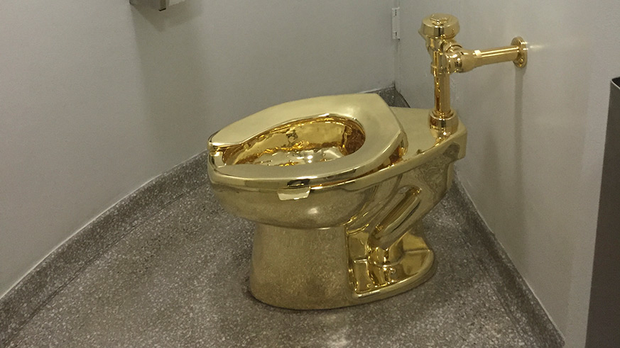Gold toilet in the Guggenheim will have its final flush in September