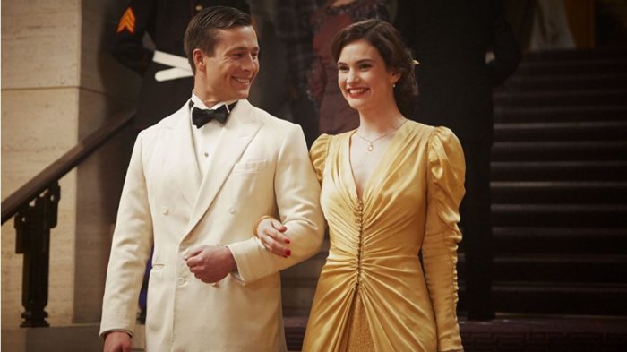 Glen Powell and Lily James