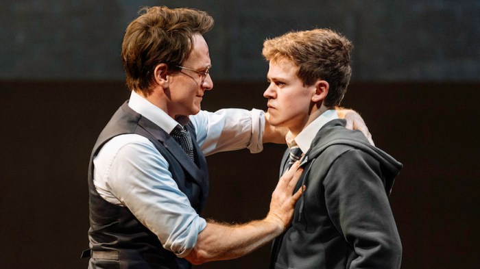 “Harry Potter and the Cursed Child” finds Harry (Jamie Parker) struggling to connect with his son Albus Severus (Sam Clemmett).