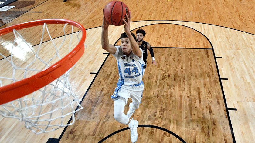 North Carolina forward Justin Jackson goes up for a dunk in the national title game against Gonzaga. (Photo: Getty Images)