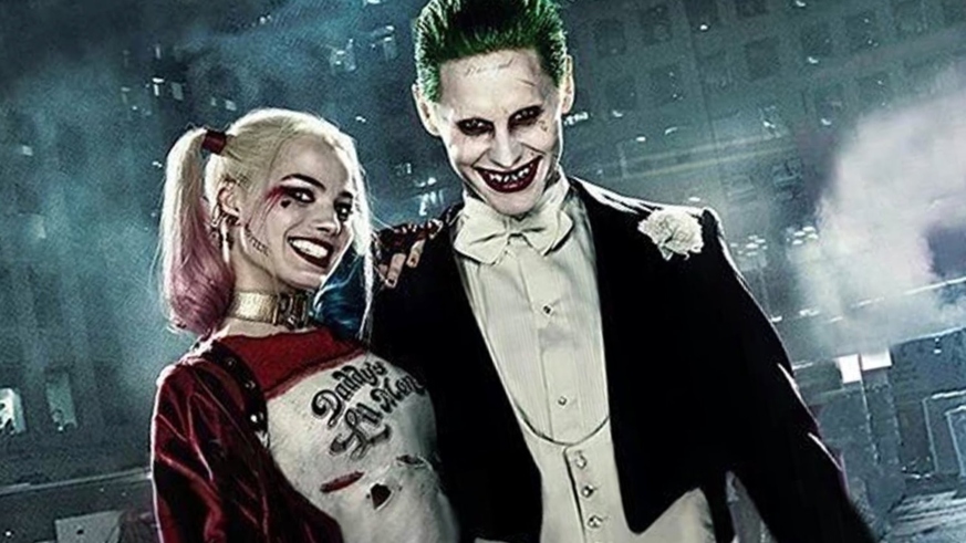 Margot Robbie and Jared Leto as Harley Quinn and the Joker