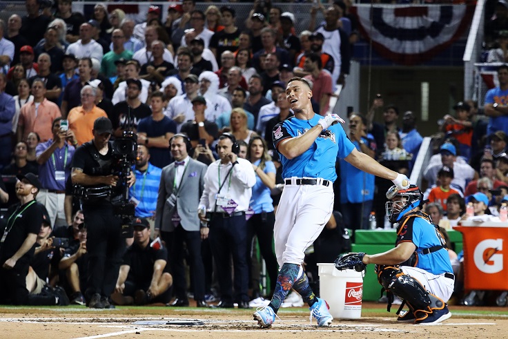 Yankees slugger Aaron Judge during the 2017 Home Run Derby. (Photo: Getty Images)