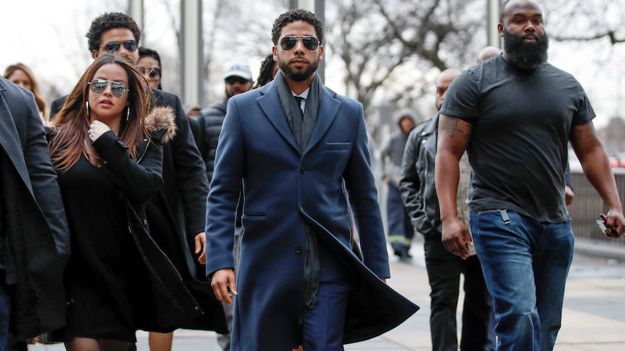 Actor Jussie Smollett arrives at the Leighton Criminal Court Building in Chicago, Illinois, U.S., March 14, 2019.