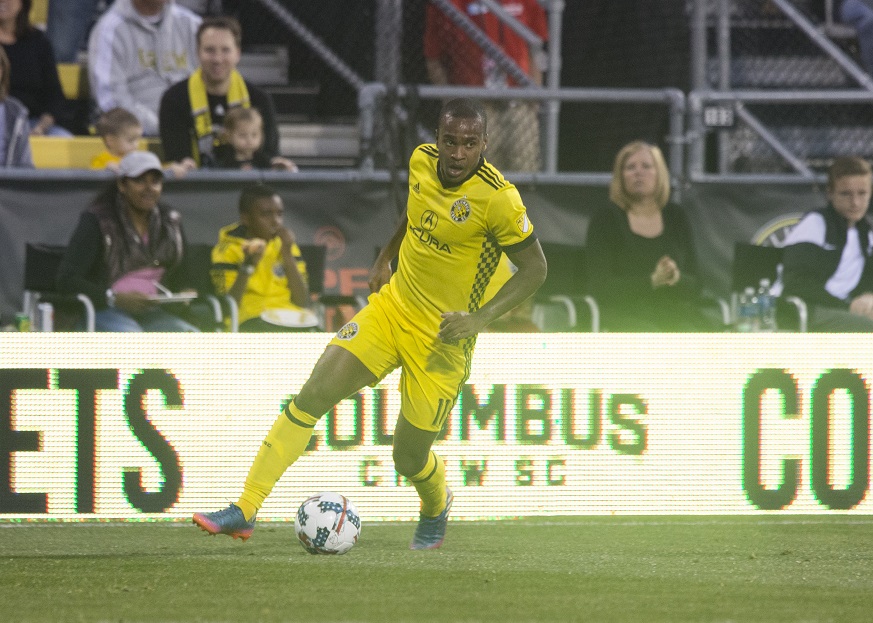 Columbus Crew striker Ola Kamara during a March 2017 game against the Portland Timbers. (Photos: Getty Images)