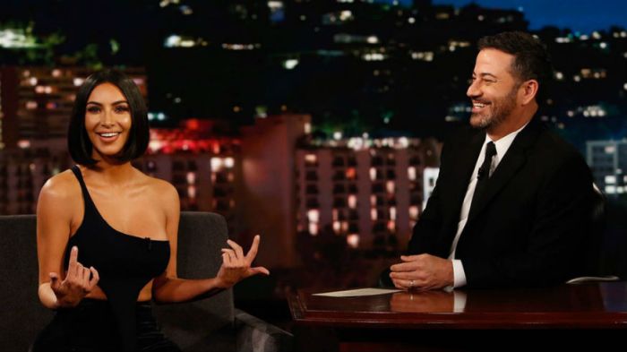 Kim Kardashian explains the Kanye West Trump love affair on Kimmel