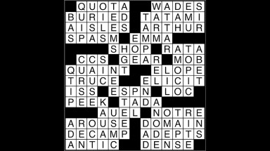 Crossword puzzle answers: June 1, 2018