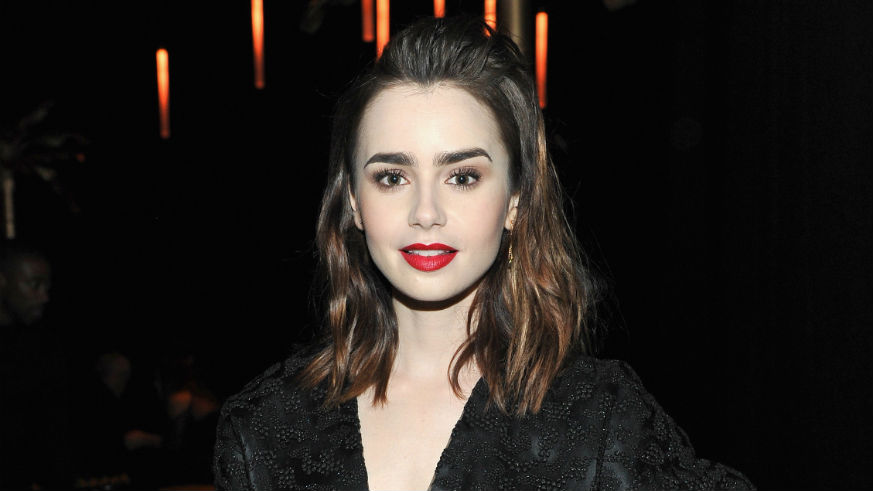 Lily Collins in Black