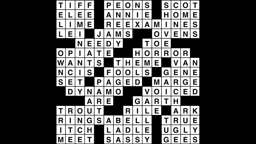 Crossword puzzle, Wander Words answers: March 28, 2019