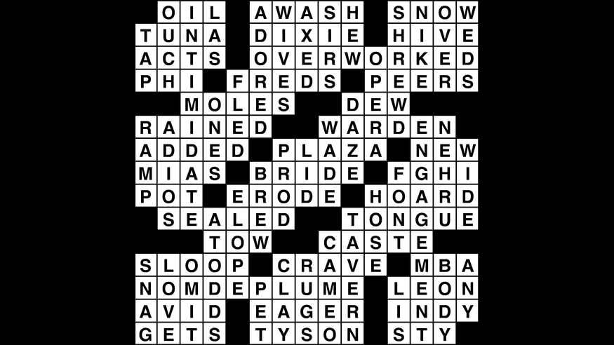 Crossword puzzle, Wander Words answers: March 29, 2019
