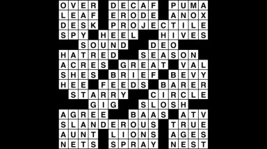 Crossword puzzle, Wander Words answers: April 2, 2019