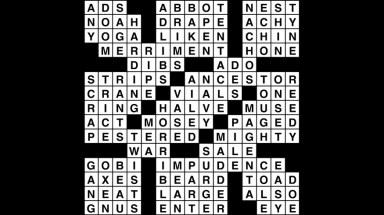 Crossword puzzle, Wander Words answers: April 9, 2019