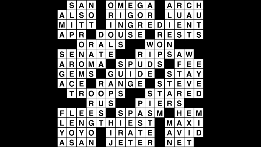 Crossword puzzle, Wander Words answers: April 17, 2019