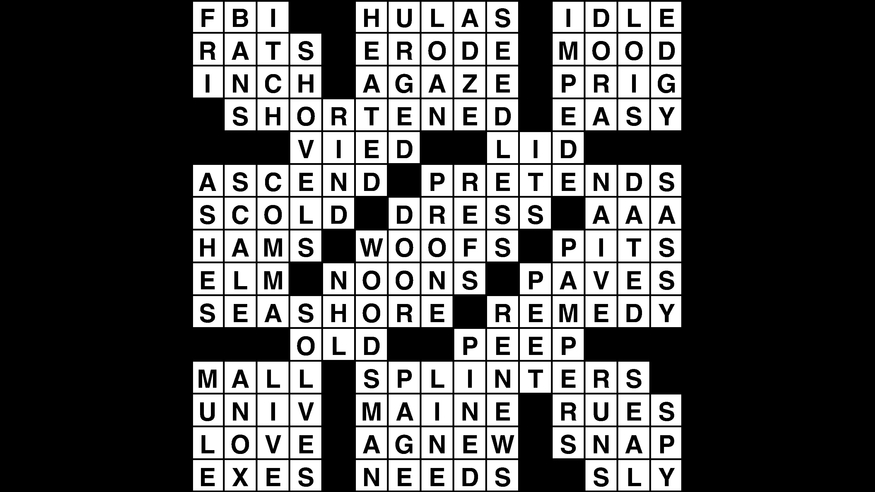 Crossword puzzle, Wander Words answers: April 23, 2019