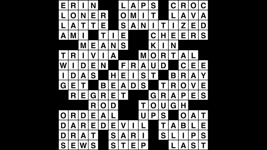 Crossword puzzle, Wander Words answers: April 24, 2019