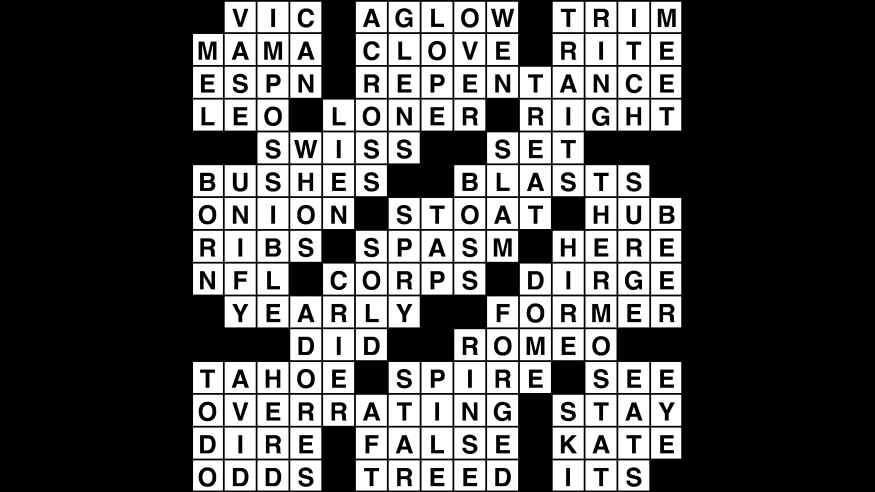 Crossword puzzle, Wander Words answers: April 26, 2019