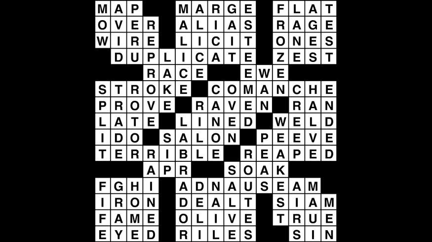 Crossword puzzle, Wander Words answers: May 2, 2019