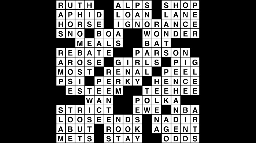 Crossword puzzle, Wander Words answers: May 3, 2019