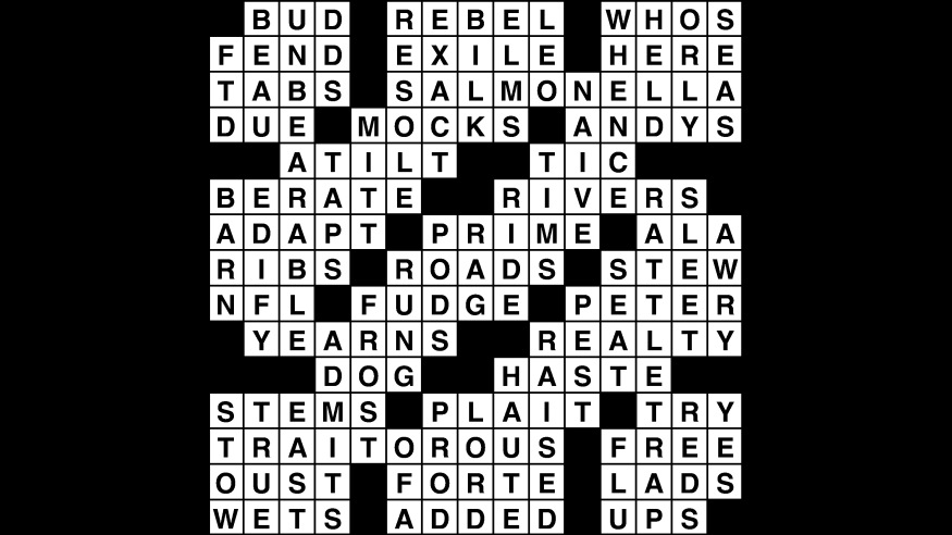 Crossword puzzle, Wander Words answers: May 6, 2019