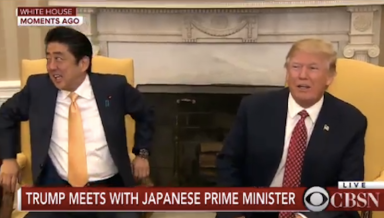 WATCH: Trump can’t take his eyes off of Japanese PM