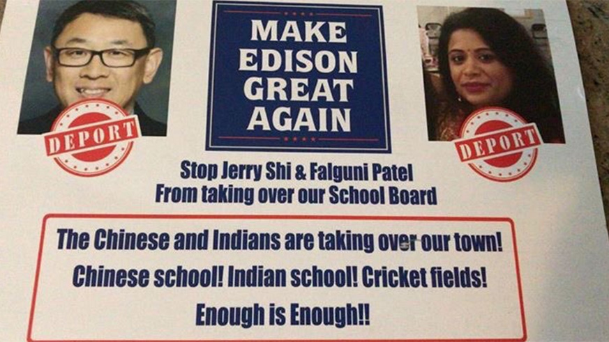 New Jersey residents receive racist ‘Make Edison Great’ mailer targeting