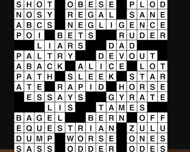 Crossword puzzle, Wander Words answers: May 13, 2019