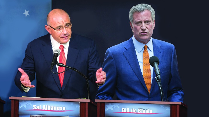 Democrats Sal Albanese and Bill de Blasio face off in the second and final Democratic mayoral debate.