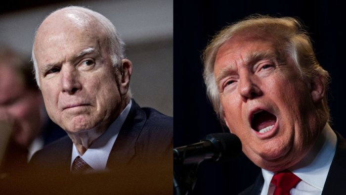 John McCain and Donald Trump