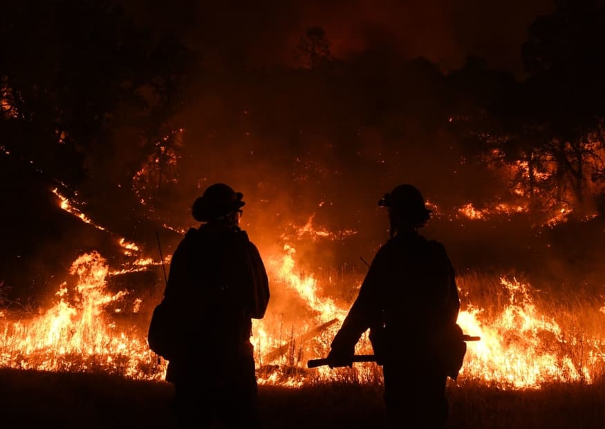 Firefighters work the Mendocino Complex Fire