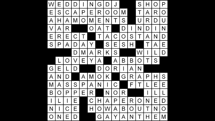 Crossword puzzle answers: March 26, 2018