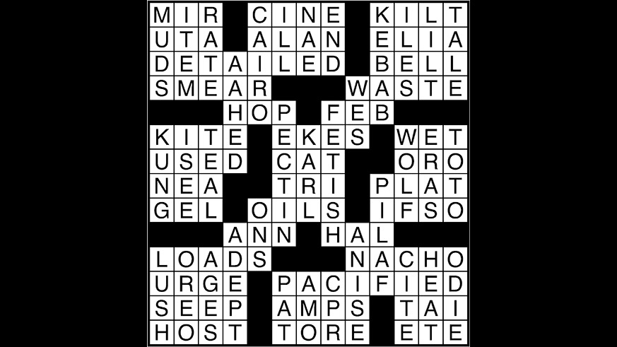 Crossword puzzle answers: May 22, 2018