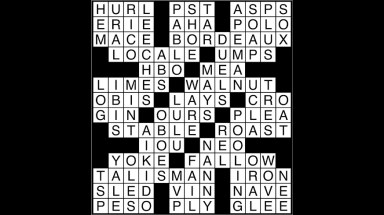 Crossword puzzle answers: May 23, 2018