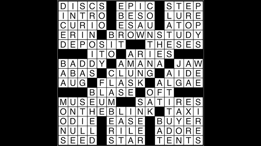 Crossword puzzle solutions, April 13, 2017
