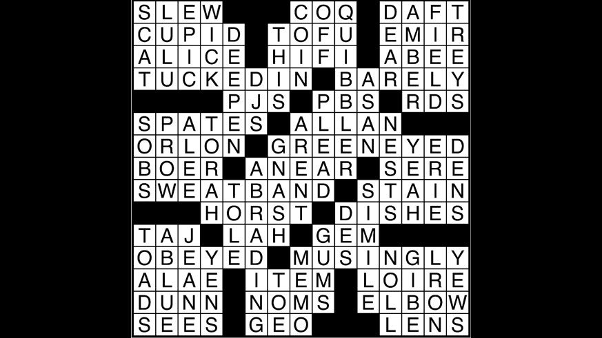 Crossword puzzle answers: April 18, 2017