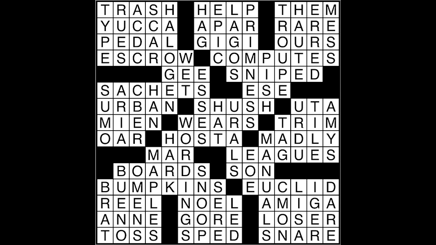 Crossword puzzle answers: April 27, 2017