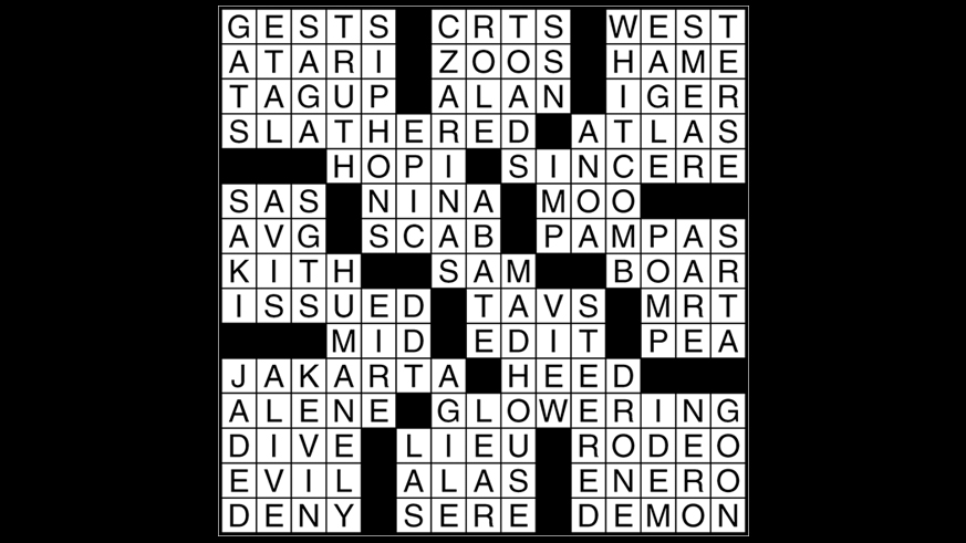Crossword puzzle answers: April 5, 2017