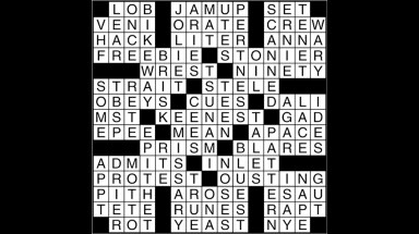 Crossword puzzle answers: August 2, 2017
