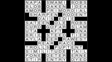 Crossword puzzle answers: August 3, 2017